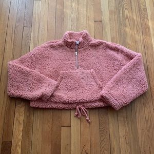Topshop Crop Fuzzy Sweatshirt
